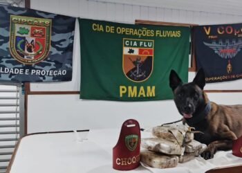 Base Tiradentes: Cão policial encontra seis quilos de entorpecentes escondidos em uma bolsa