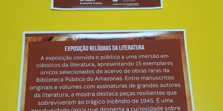 Biblioteca Pública do Amazonas abre exposição com obras raras e relíquias da literatura mundial
