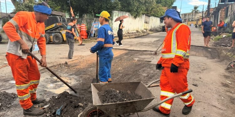 Prefeitura de Manaus avança com recuperação asfáltica no conjunto Manoa e fortalece mobilidade na zona Norte