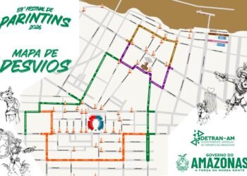 Festival de Parintins 2026: Detran-AM interdita vias próximas do Bumbódromo e da Catedral, a partir desta quinta-feira