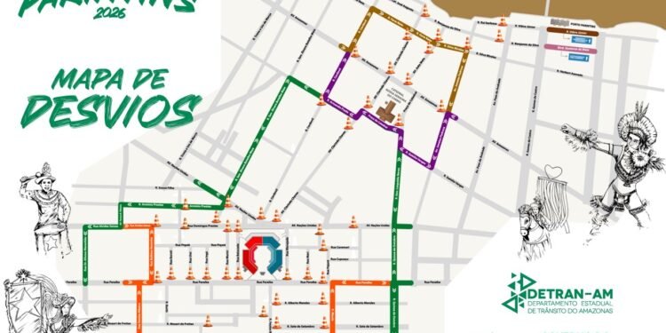 Festival de Parintins 2026: Detran-AM interdita vias próximas do Bumbódromo e da Catedral, a partir desta quinta-feira