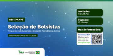 Inpa abre inscrições para seleção de bolsistas para Programa de Iniciação Tecnológica