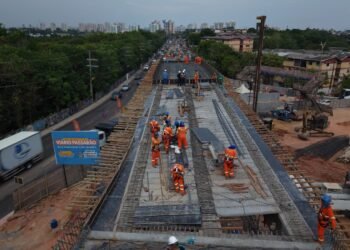 Prefeitura de Manaus avança na construção do complexo viário ‘Passarão’ com concretagem de duas estruturas