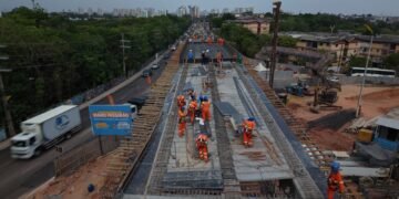 Prefeitura de Manaus avança na construção do complexo viário ‘Passarão’ com concretagem de duas estruturas