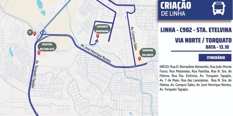 Prefeitura de Manaus cria linha de ônibus para atender zona Norte